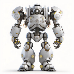 A robot standing tall and proud, illustrated in detailed render