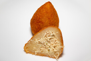 Traditional Coxinha of chicken.Typic Brazilian snack