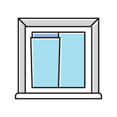 window building structure color icon vector illustration