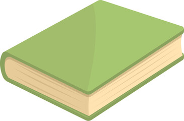Green book icon cartoon vector. Open study. Learning magazine