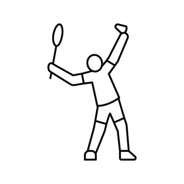 recommend clip art: professional badminton line icon vector illustration