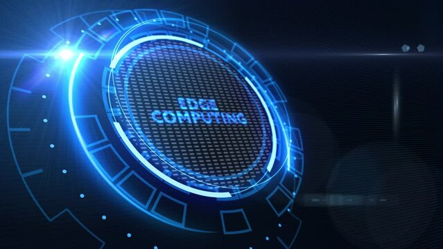 Edge computing modern IT technology on virtual screen. Business, technology, internet and networking concept.
