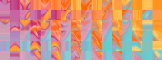 Rainbow checkered background. Fantasy multicolored psychedelic pattern.