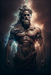 Fototapeta na wymiar a greek god wearing ancient greek clothing, Generative AI