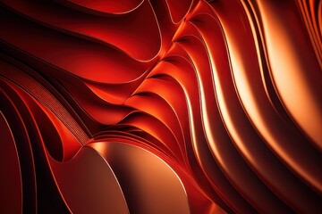 abstract red with waves background, generative ai