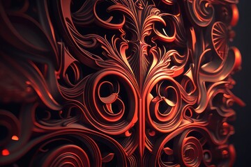 abstract red background, generative ai