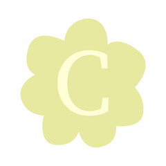 Fototapeta na wymiar letter c alphabet in flower illustration 