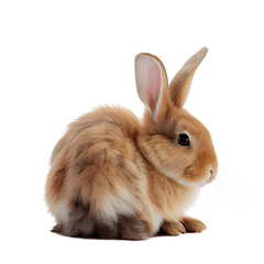 Obraz premium Cute rabbit isolated on transparent background. Generative AI