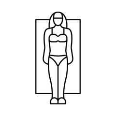 pear female body type line icon vector illustration