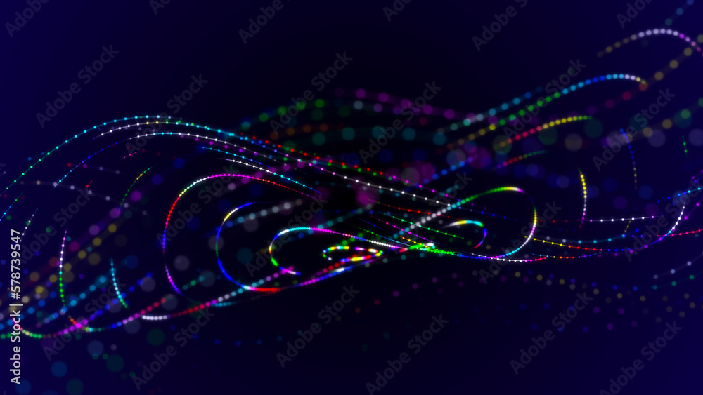 Poster digital technology background. big data visualization. technology and science. 3d rendering.