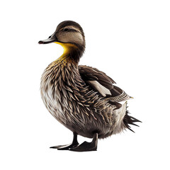Duck isolated on transparent background. Generative AI