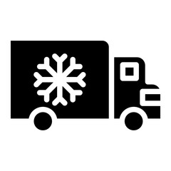 refrigerator truck glyph 