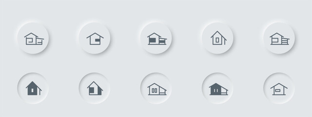 House icons set buttons, home pictogram illustration