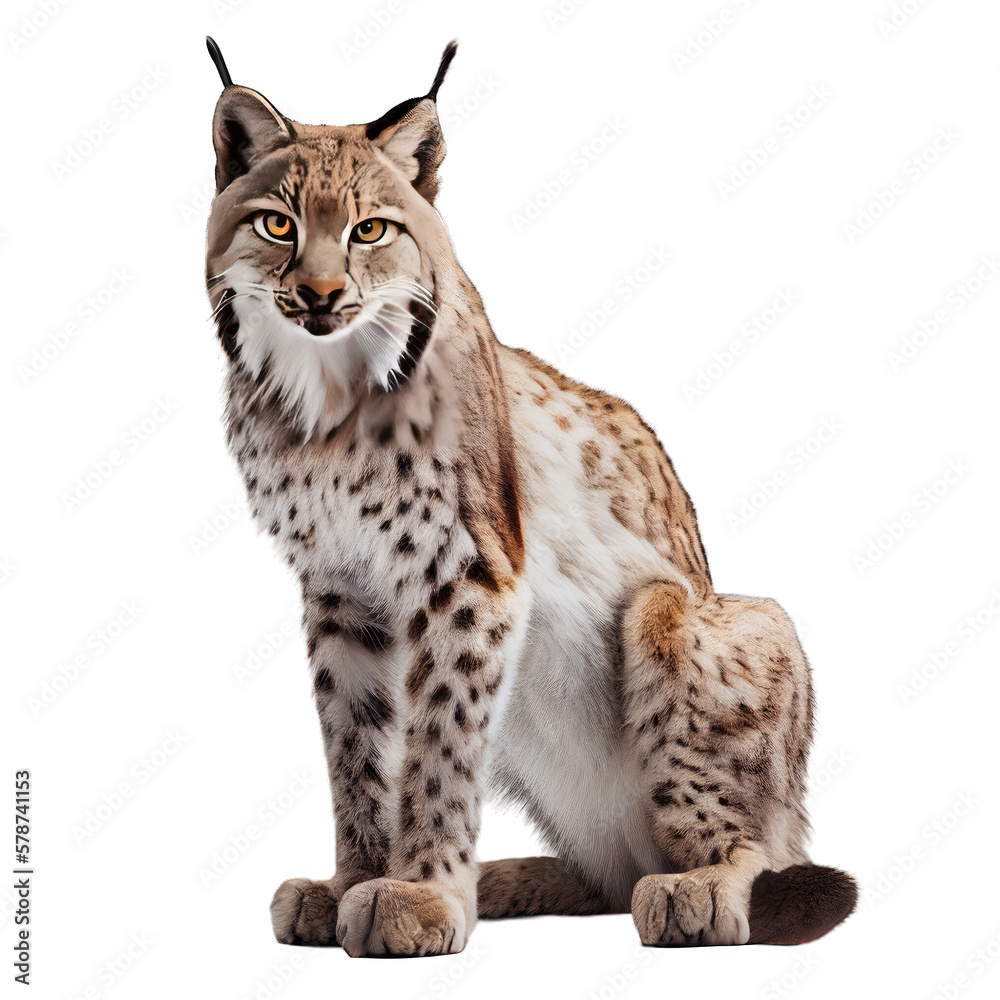 Canvas Prints lynx isolated on white background. generative ai