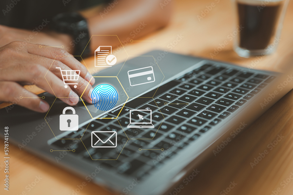 Poster Fingerprint login: authorization, authentication for access control to mobile, computer, private data.