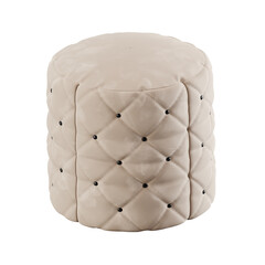 modern minimal pouf seating with white studio style background, its mixer of different fabrics, leather and wood textures, some are wire-frame furniture some are good quality seating.