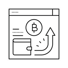 cryptocurrency payment line icon vector illustration