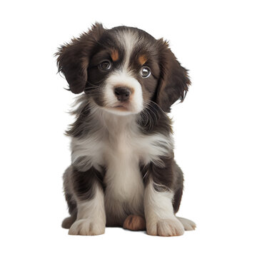 Cute puppy isolated on white background. Generative AI