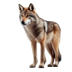Fototapeta premium Wolf isolated on white background. Generative AI