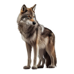 Obraz premium Wolf isolated on white background. Generative AI