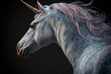Fototapeta na wymiar white unicorn portrait