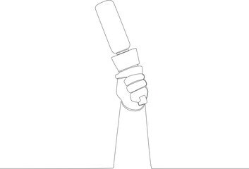 A microphone with an elongated design. World press day one line drawing