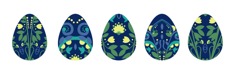 easter eggs with pattern