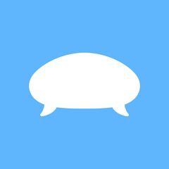 White speech bubbles vector element on blue background, Text balloon, Vector icon.