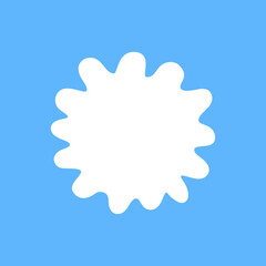 White speech bubbles vector element on blue background, Text balloon, Vector icon.