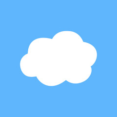 White speech bubbles vector element on blue background, Text balloon, Vector icon.