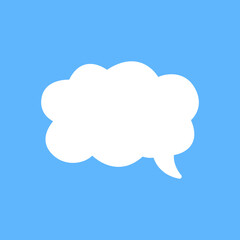 White speech bubbles vector element on blue background, Text balloon, Vector icon.