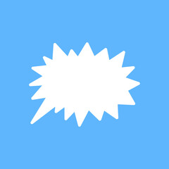 White speech bubbles vector element on blue background, Text balloon, Vector icon.