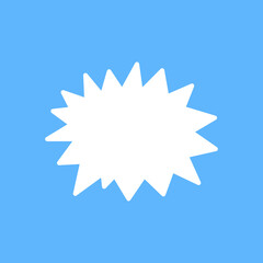 White speech bubbles vector element on blue background, Text balloon, Vector icon.