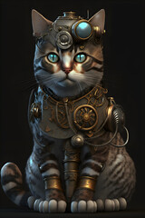 futurist cat, robotic animal 