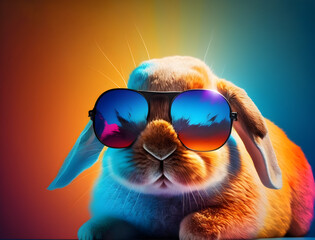 bunny rabbit sunglasses on the beach