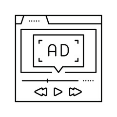 video advertising line icon vector illustration