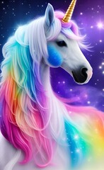Obraz na płótnie Canvas unicorn horse in night