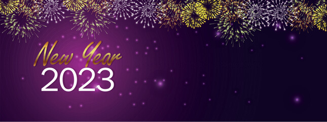 Happy new year celebration greeting card or banner
