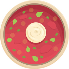 Organic borsch icon cartoon vector. Dish recipe. Spice food
