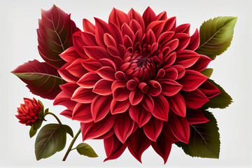 Captivating Dahlia: A Vibrant Red Flower for Your Next Project - Generative Ai