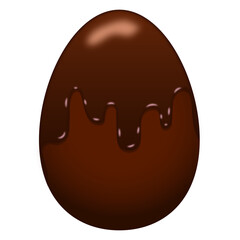 Huevo de pascua de chocolate, sin fondo.