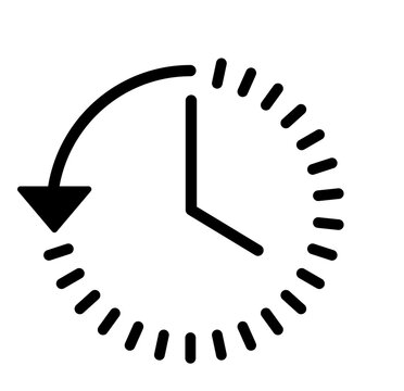 Account History Icon. Line Art Clock Icon Vector Illustration. Suitable For Apps Ui And Websites