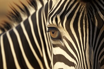 Fototapeta na wymiar Illustration of a close up of a zebra - Created with generative ai