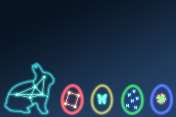 easter, holiday, egg, rabbit, digital, technology, neon, futuristic, future, glow, interface, blue, dark, spring, celebration, happy, festive, april, seasonal, traditional, modern, bunny, year of the 