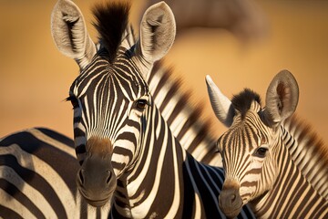 Portrait of a young Zebra - Illustration Created With Generative ai