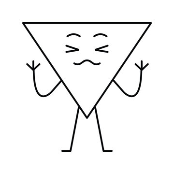 rectangle geometric shape character line icon vector illustration