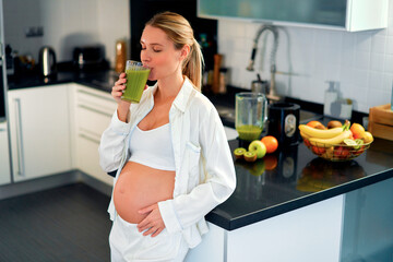 Pregnant woman at home