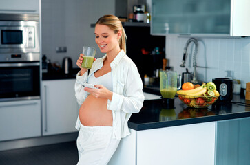 Pregnant woman at home