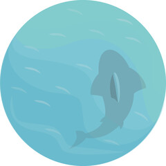 Water shark icon cartoon vector. Danger warning. Animal ocean