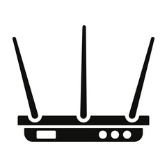 Internet service wireless router / modem with wifi signal flat vector icon